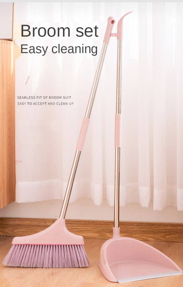 Broom & Dustpan Set - Pink