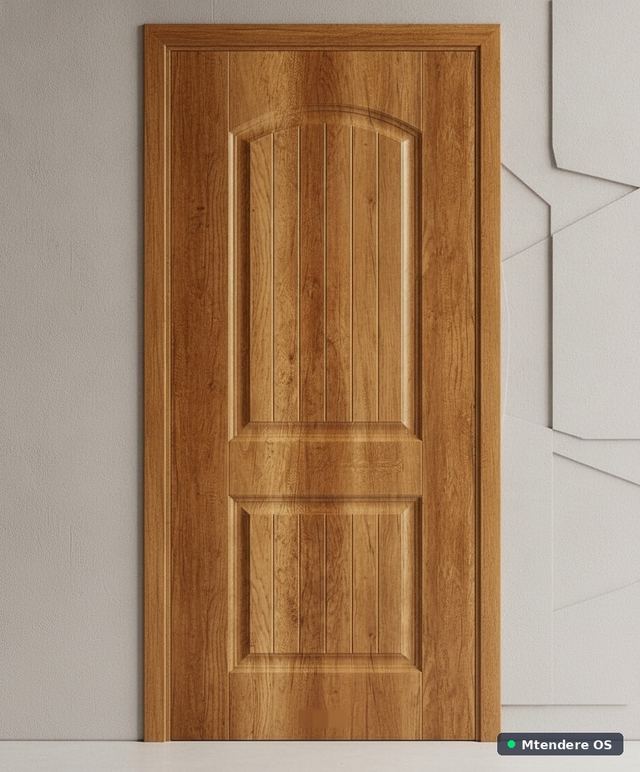 Brown Woodgrain Arched Panel Door