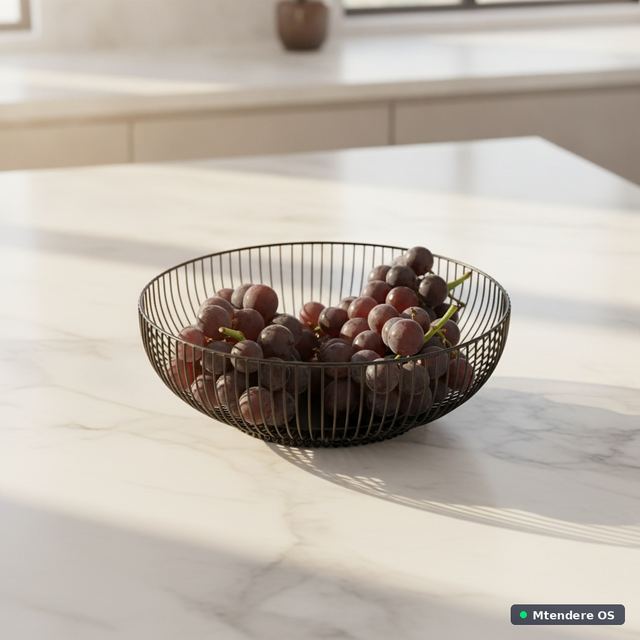 Elegant Black Wire Fruit Bowl