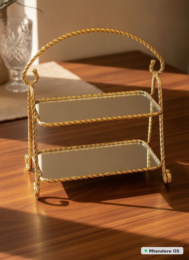 Elegant Gold Mirrored Tiered Stand