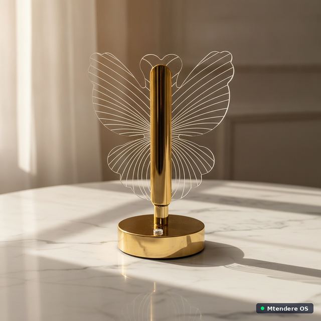 Elegant Golden Butterfly LED Lamp