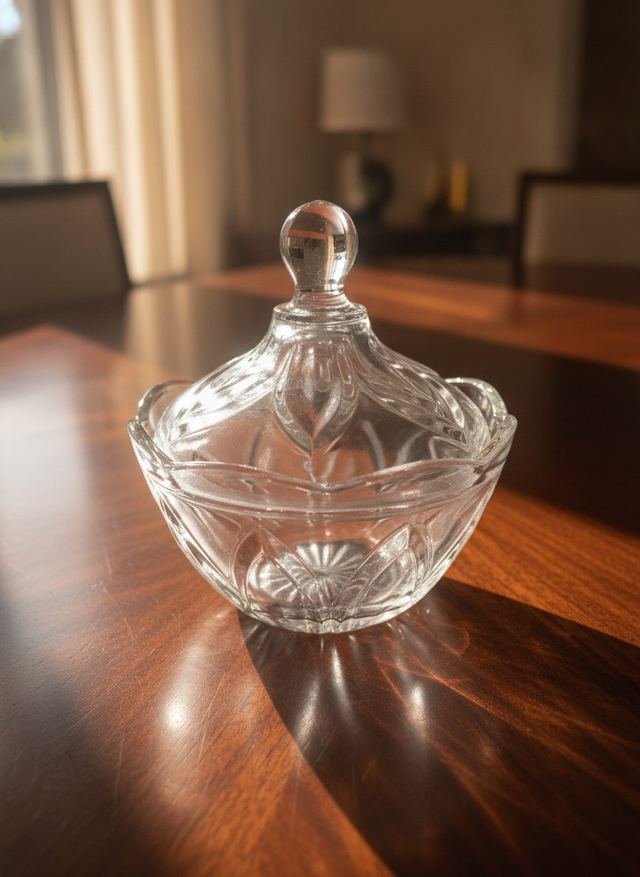 Elegant Ornate Glass Candy Dish