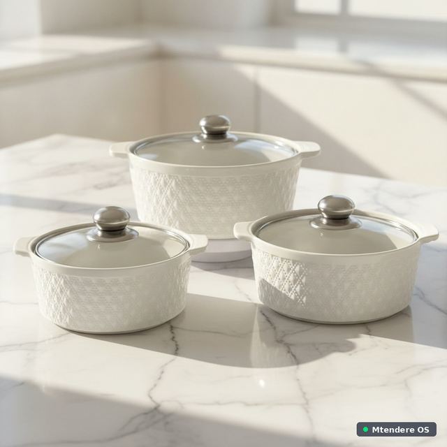Elegant Textured Ceramic Pot Set