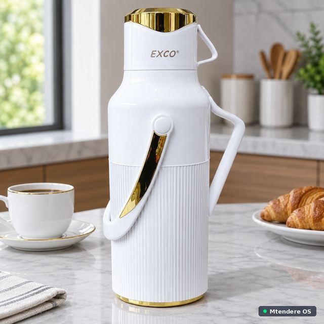 EXCO Gold-Trimmed Beverage Flask