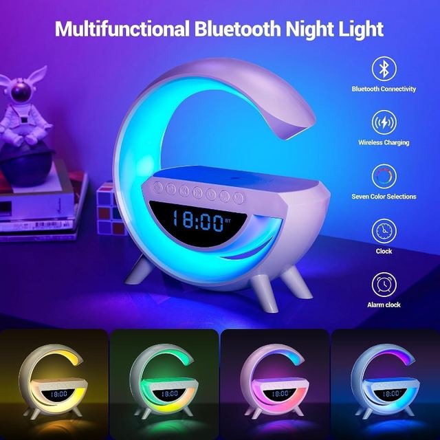 G-Shaped LED Wireless Charging Speaker