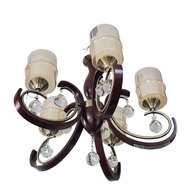 Glass Crystal Wooden Chandelier