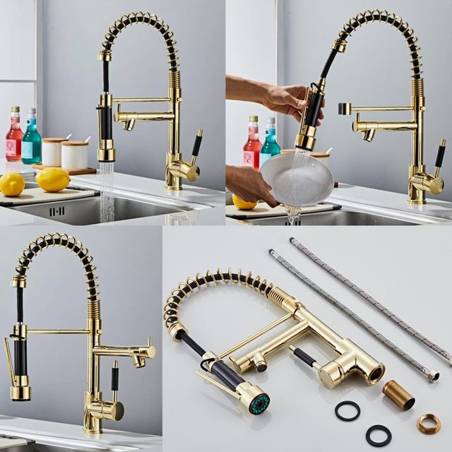 Gold Spring Pull Down Faucet