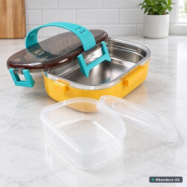 Handled Lunch Box with Metal Insert