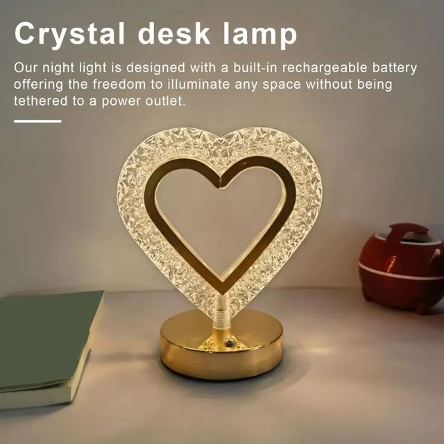 Heart Luxury Crystal Desk Lamp
