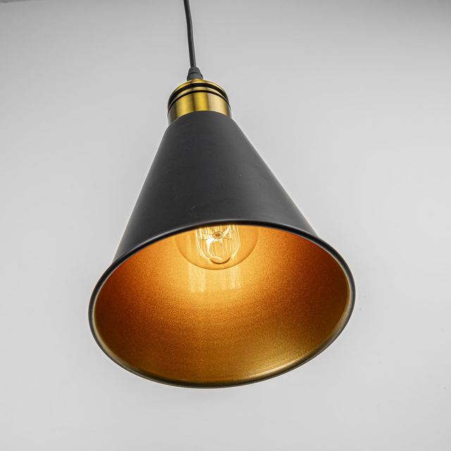 Matte Brass Cone Pendant Light