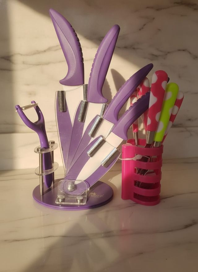 Modern Purple Knife Block Set