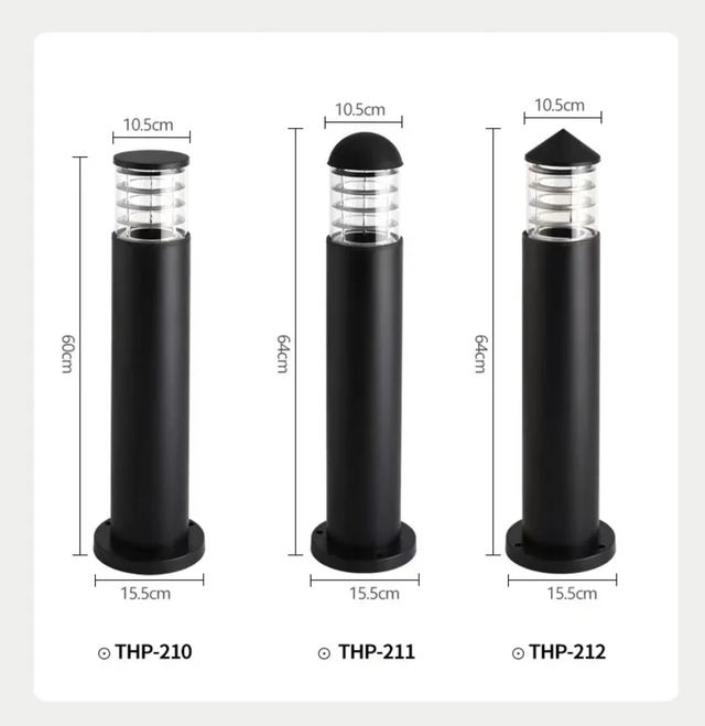 Outdoor Electric Bollard Lights - Three Top Styles
