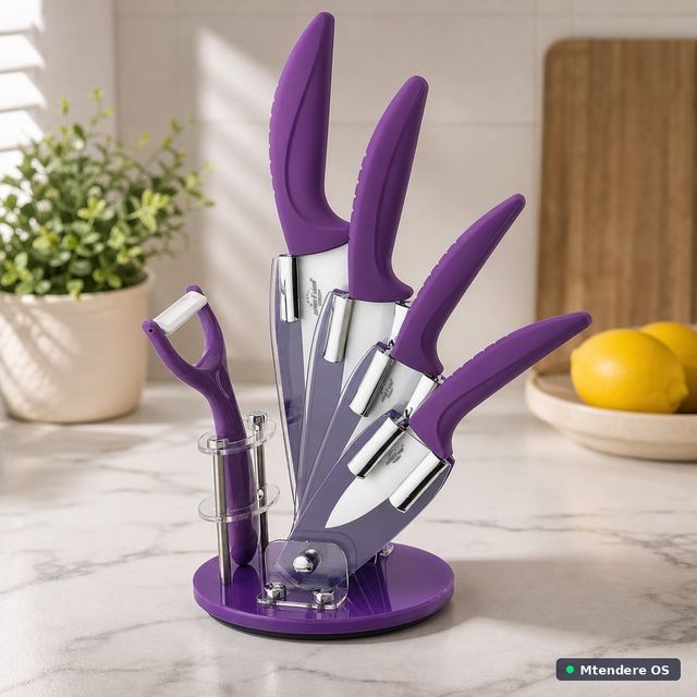 Purple Kitchen Knife Display Set