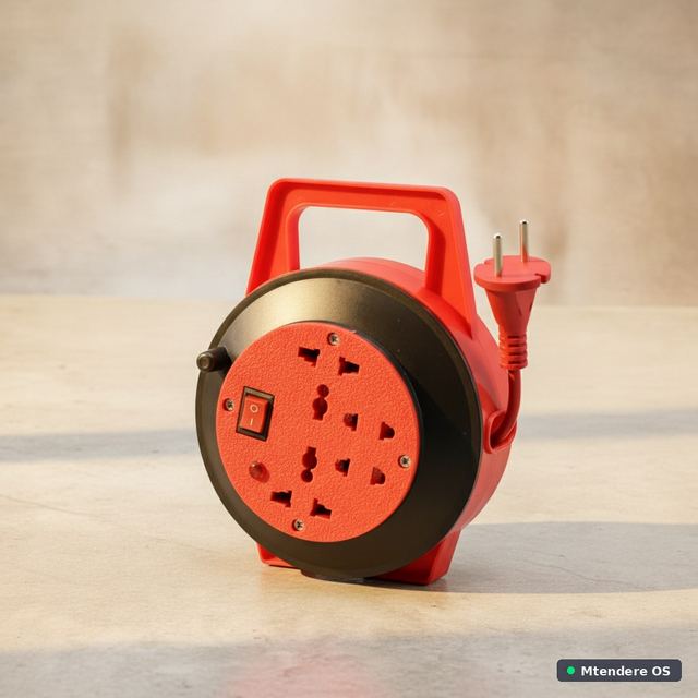 Red Retractable Multi-Outlet Cord Reel