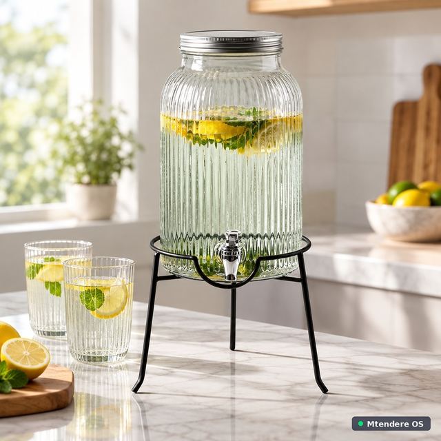 Ribbed 4 Litre Drink Dispenser with Stand