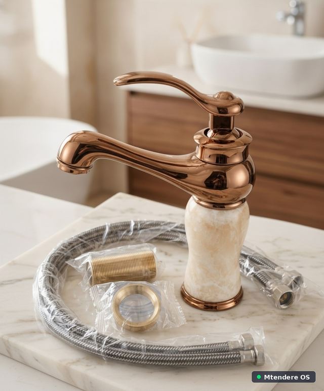 Rose Gold Finish Single Lever Basin Tap