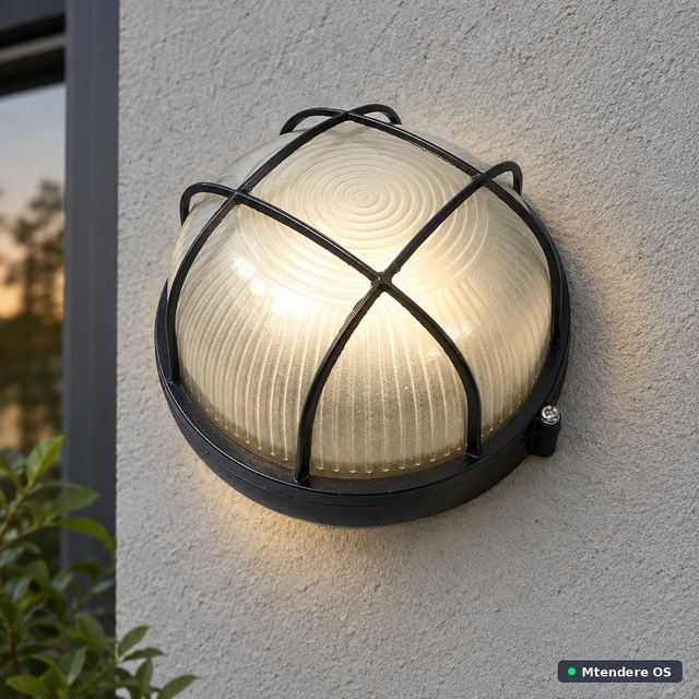 Round Caged Bulkhead Light