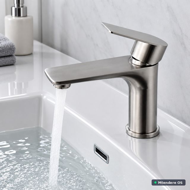 Silver Stainless Steel Basin Mixer Tap