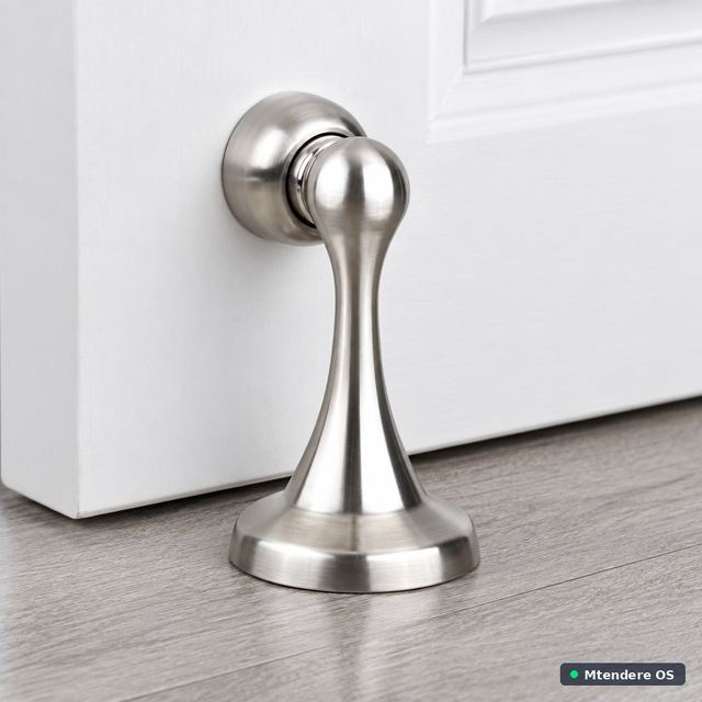 Silver-Tone Floor-Mounted Door Stop