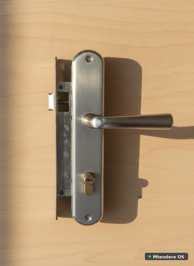 Sleek Brushed Steel Door Lock
