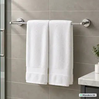 Wall-Mounted Silver-Tone Towel Bar