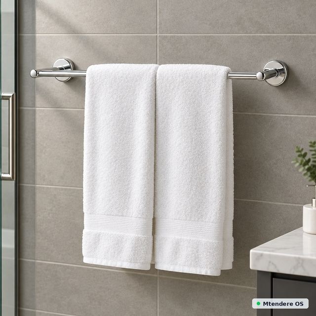 Wall-Mounted Silver-Tone Towel Bar