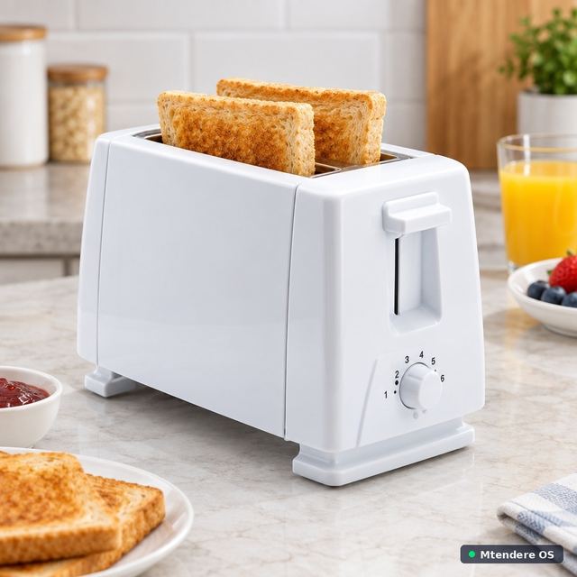 White Two-Slice Electric Toaster