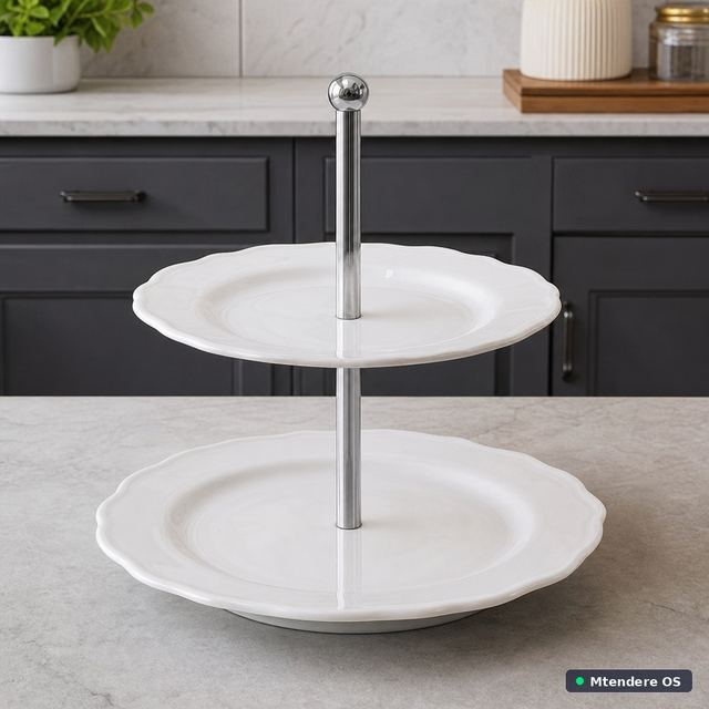 White Two-Tier Serving Stand
